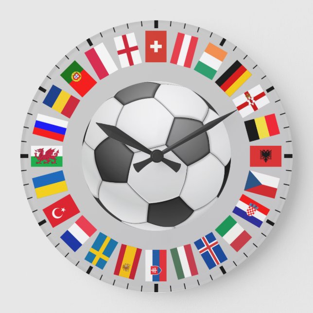 Fußball-Europameisterschaft 2016 Große Wanduhr (Vorderseite)