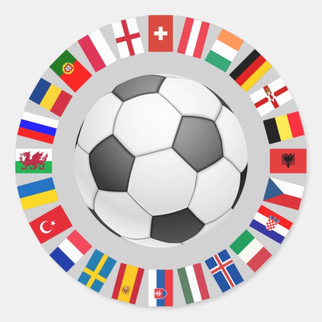 Fußball-Europameisterschaft 2016 Runder Aufkleber (Vorderseite)
