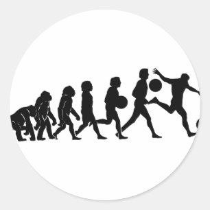 Fußball-Evolution Runder Aufkleber