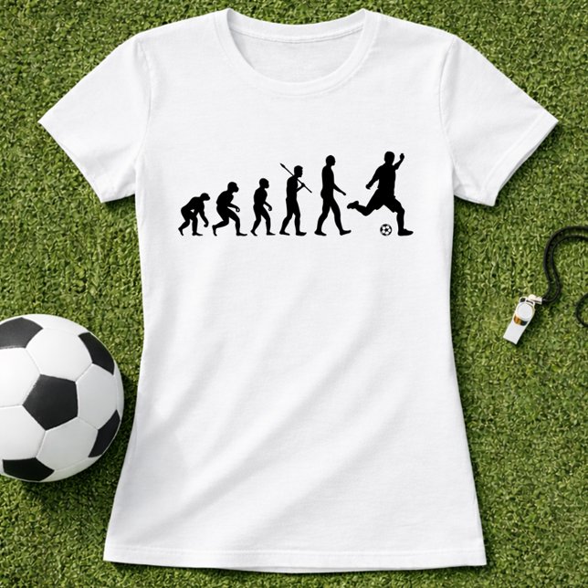 Fußball-Evolution Silhouette; Fußball-Evolution T-Shirt (Von Creator hochgeladen)