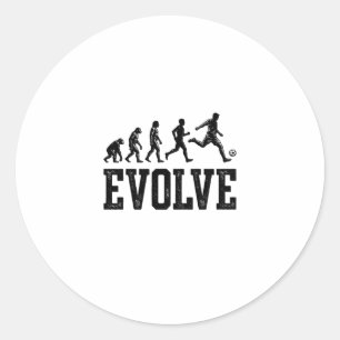 Fußball Evolution Vintage Vektor-Shirt-Design_1 Runder Aufkleber