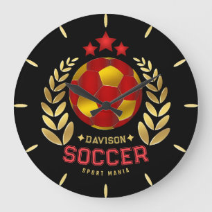 Fußball-Fan-Geschenke Vibrantes rotes individuel Große Wanduhr