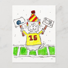 Fußball Fan Kitty Postcard Postkarte