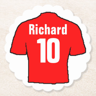 Fußball-Fan-Shirt zum Personalisieren. Untersetzer