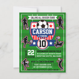 Fußball-Feld Boys Geburtstagsparty Einladung
