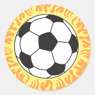 Fußball Flammen Design Runder Aufkleber
