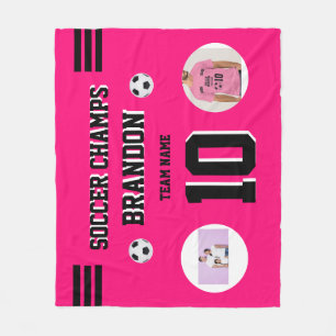 Fußball Fleece Blanket Fuchia Fotos personalisiert