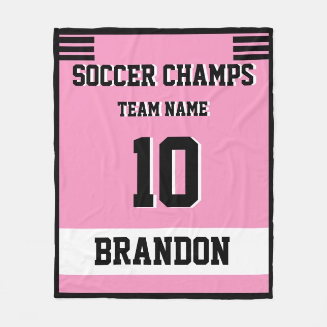 Fußball Fleece Blanket rosa personalisierter Spiel (Vorderseite)