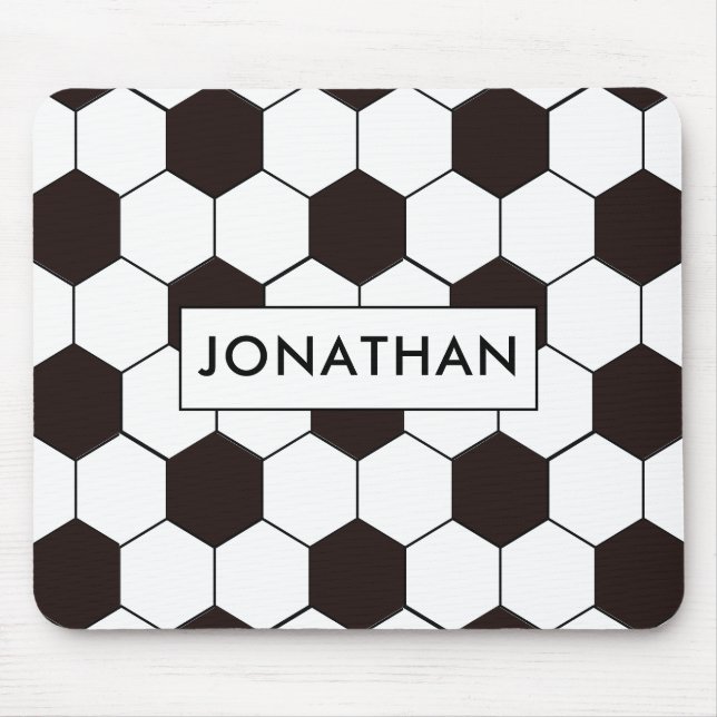 Fußball | Football pattern Anpassbar | Eigenname Mousepad (Vorne)