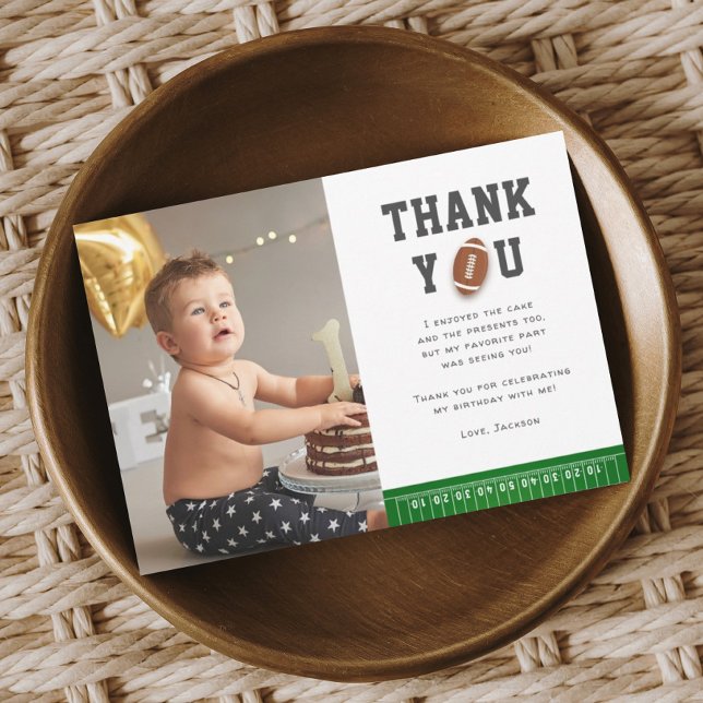 Fußball-Foto im ersten Jahr Dankeskarte (Von Creator hochgeladen)