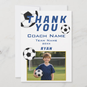 Fußball Foto Spieler Team Trainer Dankeskarte