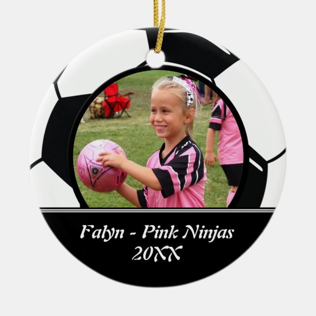 Fußball-Foto-Verzierung Keramik Ornament (Vorne)