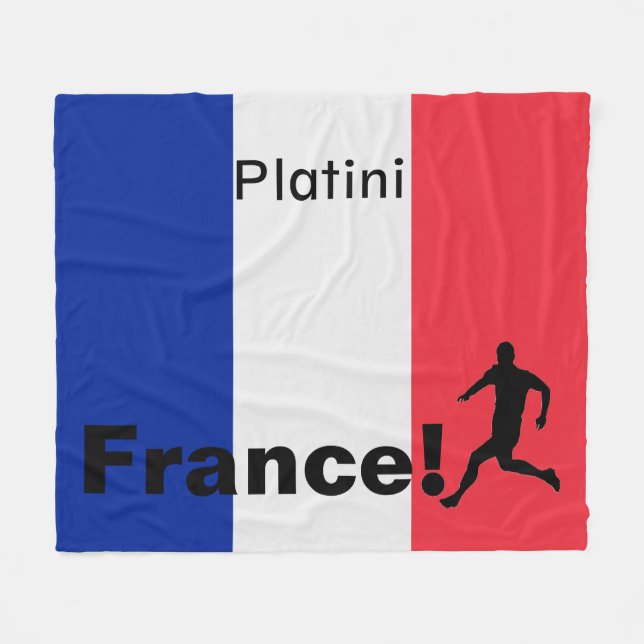 Fußball-Frankreich, anpassbar Fleecedecke (Vorderseite (Horizontal))