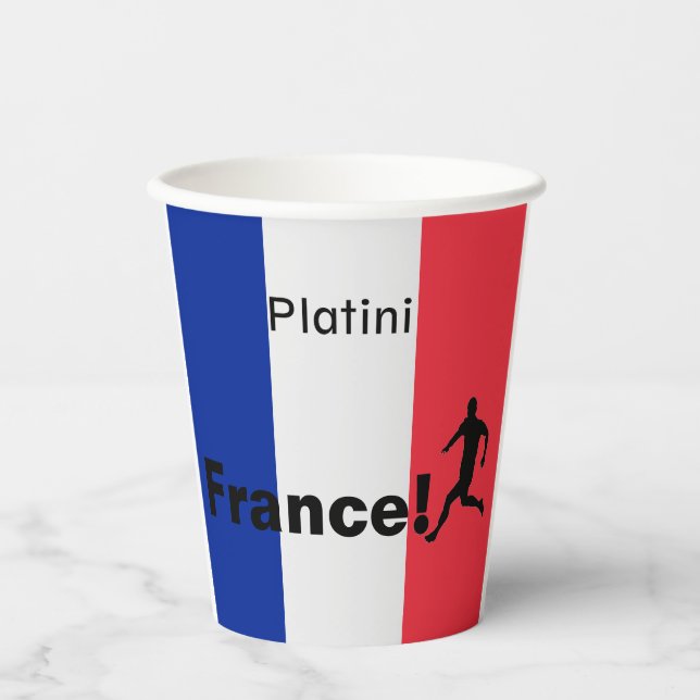 Fußball-Frankreich, anpassbar Pappbecher (Vorderseite)
