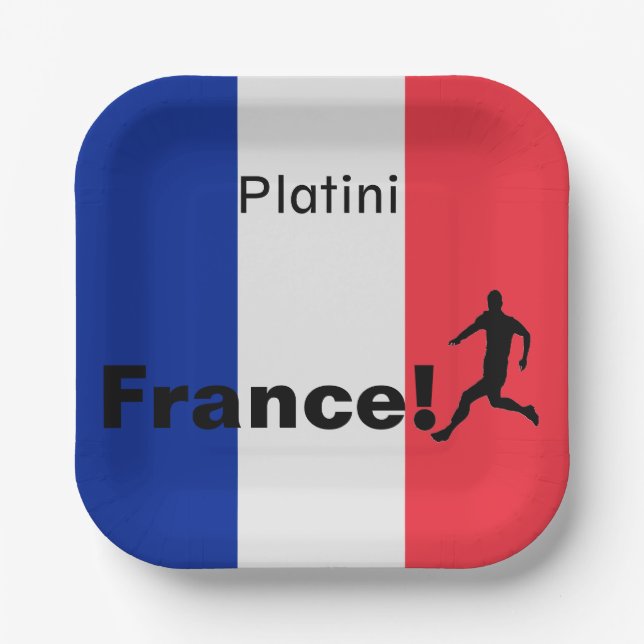 Fußball-Frankreich, anpassbar Pappteller (Vorderseite)
