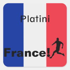 Fußball-Frankreich, anpassbar Quadratischer Aufkleber