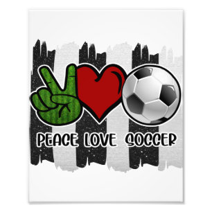 Fußball Frieden und Liebe Fotodruck
