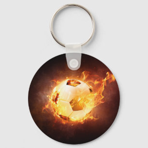 Fußball-Fußball auf Feuer Schlüsselanhänger