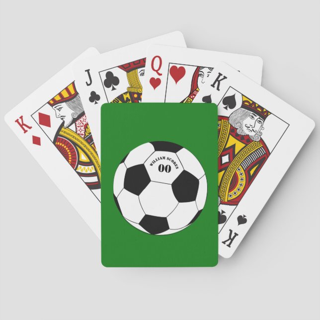 Fußball, Fußball-Ball-Karten mit Name und Nummer Spielkarten (Rückseite)