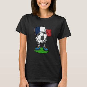 Fußball-Fußball-Ball mit Flag Frankreich Fußball T-Shirt