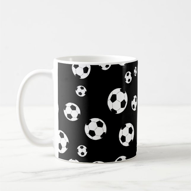 Fußball/Fußball-Ball Nahtloses Muster Kaffeetasse (Links)