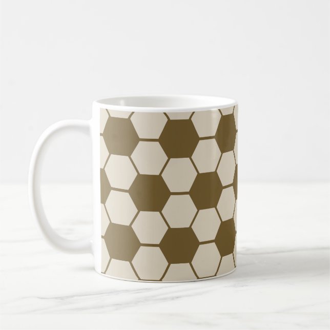 Fußball/Fußball-Ball-Textur - Braune Töne Kaffeetasse (Links)