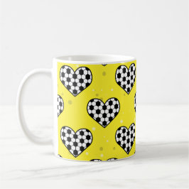 Fußball-/Fußball-Ball-Textur in Herzform Kaffeetasse
