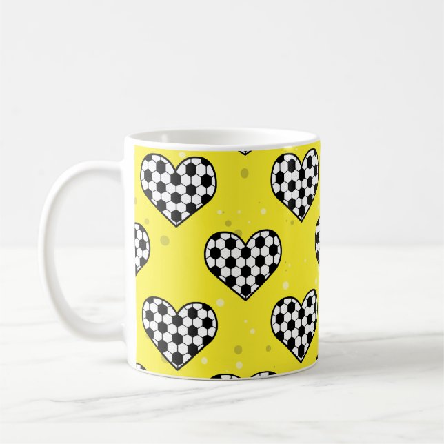 Fußball-/Fußball-Ball-Textur in Herzform Kaffeetasse (Links)