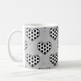 Fußball-/Fußball-Ball-Textur in Herzform Kaffeetasse
