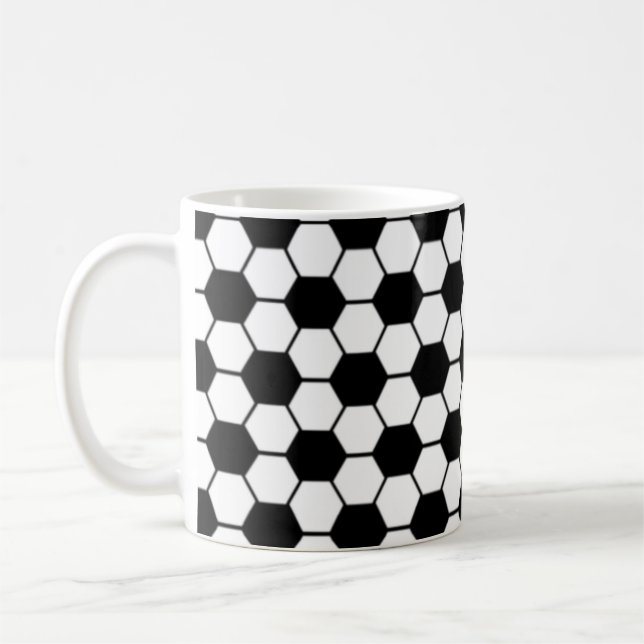 Fußball-/Fußball-Ball-Texturmuster Kaffeetasse (Links)