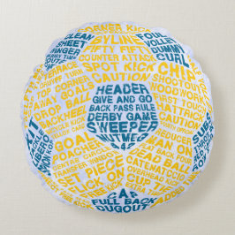 Fußball Fußball Ball Word Art Rundes Kissen