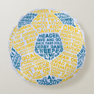 Fußball Fußball Ball Word Art Rundes Kissen