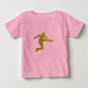 Fußball-Fußball-Fußball-Shooter Cooler Gold Glit Baby T-shirt