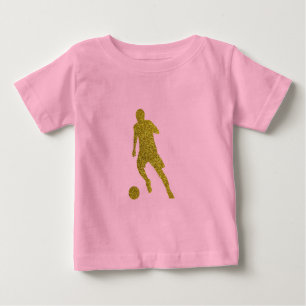 Fußball-Fußball-Fußball-Shooter   Cooler Gold Glit Baby T-shirt