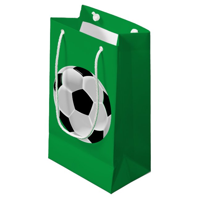 Fußball-Fußball Futbol Ball Kleine Geschenktüte (Vorderseite Schrägansicht)