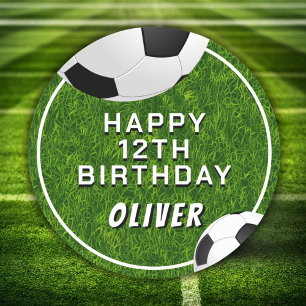 Fußball-Fußball-Grass-Kindergeburtstag Runder Aufkleber
