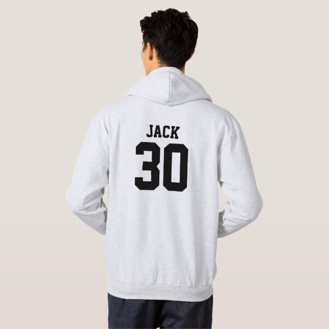 Fußball-Fußball-individueller Name und Zahl Hoodie (Schwarz voll)