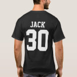 Fußball-Fußball-individueller Name und Zahl T-Shirt<br><div class="desc">Fußball-Fußball-Namen- und Zahlgewohnheits-Shirt. Es gibt Schablonenfelder, damit Sie den Namen setzen und Alter der Person, die dieses Shirt auf der Rückseite empfängt und Sie kann ihre Initialen auf die Front setzen. Dieses würde ein großes Geschenk für die sportliche Person in Ihrem Leben machen! Es ist möglich, die Farbe des Schriftartes...</div>
