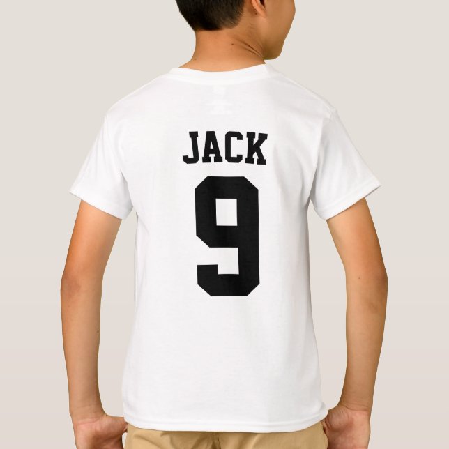 Fußball-Fußball-individueller Name und Zahl T-Shirt (Rückseite)