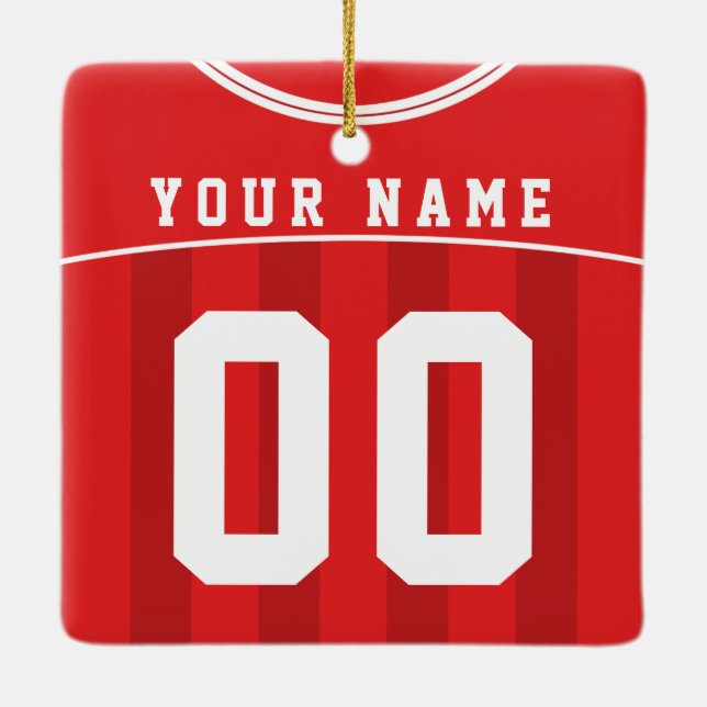 Fußball Fußball Jersey Name & Number Template Keramikornament (Rückseite)