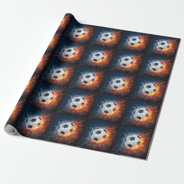 Fußball-/Fußball-Kugelkopf-Kissen Geschenkpapier (Ungerollt)