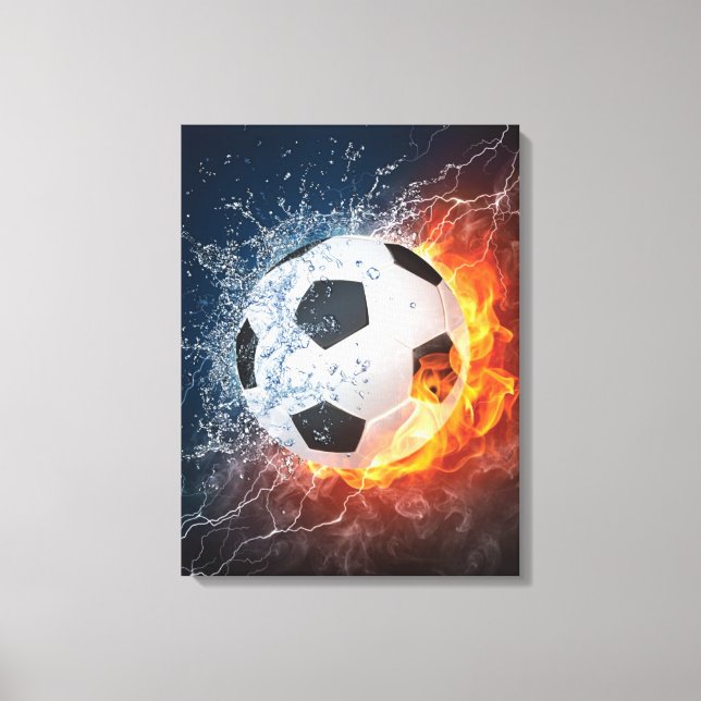 Fußball-/Fußball-Kugelkopf-Kissen Leinwanddruck (Vorderseite)