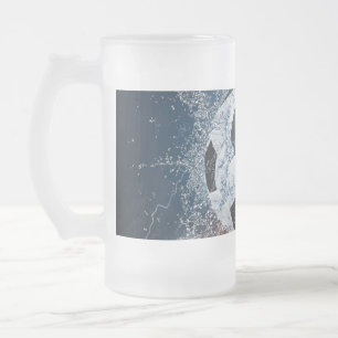 Fußball-/Fußball-Kugelkopf-Kissen Mattglas Bierglas