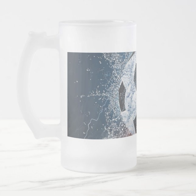 Fußball-/Fußball-Kugelkopf-Kissen Mattglas Bierglas (Links)