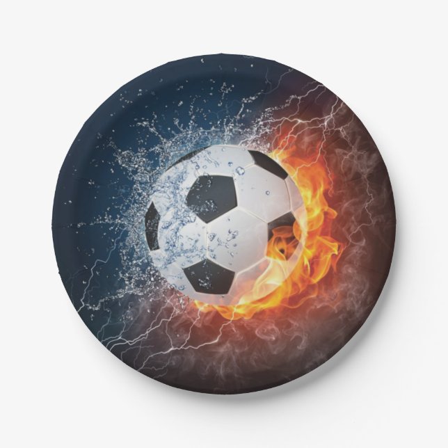 Fußball-/Fußball-Kugelkopf-Kissen Pappteller (Vorderseite)