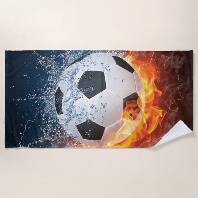 Fußball-/Fußball-Kugelkopf-Kissen Strandtuch (Vorderseite)