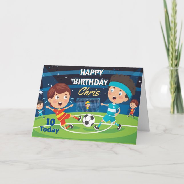 Fußball/Fußball-Personalisiert Geburtstagskarte Feiertagskarte (Vorderseite)