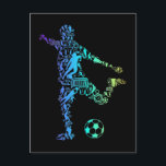 Fußball-Fußball-Spieler Postkarte<br><div class="desc">Fußball-Elemente-Scorer-Fußballspieler. Fußball Lover Sportart.</div>