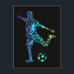 Fußball-Fußball-Spieler Postkarte<br><div class="desc">Fußball-Elemente-Scorer-Fußballspieler. Fußball Lover Sportart.</div>