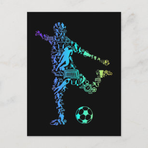 Fußball-Fußball-Spieler Postkarte